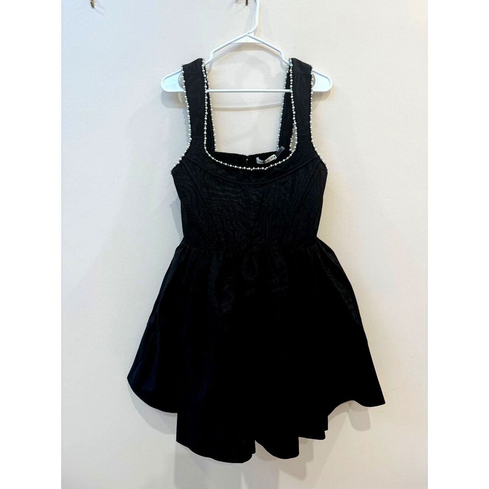 Alice + Olivia Guinevere Bustier Mini Dress Pearl Detail Size 10 NWT $545